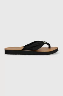 Tommy Hilfiger japonki TH ELEVATED BEACH SANDAL damskie kolor czarny na płaskim obcasie FW0FW06985 - Klapki i japonki damskie - miniaturka - grafika 1
