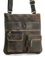 Torby męskie - Skórzana torba męska listonoszka Wild Tiger brązowa - miniaturka - grafika 1