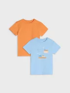 Pajacyki dla niemowląt - Sinsay - Koszulki 2 pack - niebieski - miniaturka - grafika 1