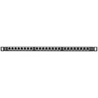 Akcesoria do szaf serwerowych - Lanberg Patch panel 24port 0.5U CAT.6 Ekranowany Czarny PPS6-0024-B - miniaturka - grafika 1