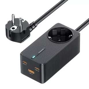 Ładowarka sieciowa Toocki 2xUSB-C + USB + USB DO USB-C, 1.5m, GaN 67W (czarna) - Ładowarki do telefonów - miniaturka - grafika 1
