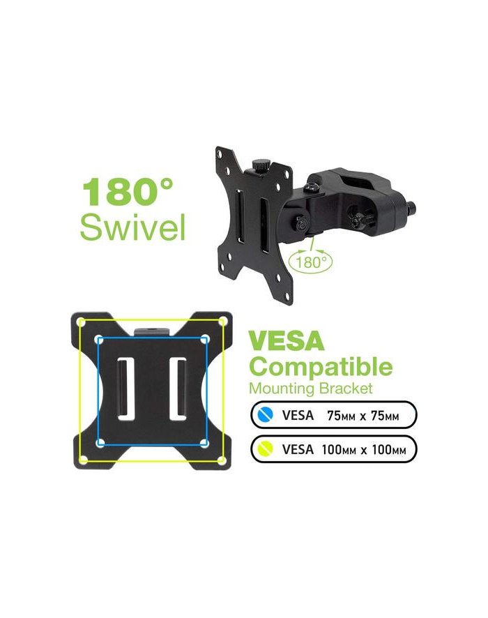 techly UCHWYT NA SŁUP TV LED/LCD 13-30 CALI 10KG OBROTOWY CZARNY