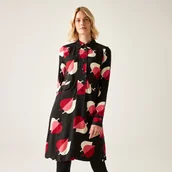 Sukienki - Regatta Orla Kiely Damska sukienka z długim rękawem Czarny w różowy wzór, Cotton, Rozmiar: 40 - miniaturka - grafika 1