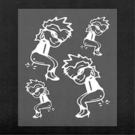 Akcesoria motoryzacyjne - Quattroerre 15748 naklejka wstępnie wytłoczona na samochód Frau Pipì, biała, 10 x 12 cm - miniaturka - grafika 1