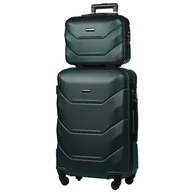 Walizki - Zestaw Walizka Średnia + Kuferek z ABS-u (M+BC) Zielony - miniaturka - grafika 1