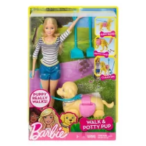 Mattel Barbie Spacer z pieskiem czyścioszkiem DWJ68 - Lalki dla dziewczynek - miniaturka - grafika 1