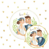 Kartki okolicznościowe i zaproszenia - Karnet KW koperta z kółkiem Ślub Młoda Para Nowa - miniaturka - grafika 1