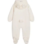 Kombinezony dla dzieci - Niemowlęcy pajac polarowy, kremowy, z uszkami i ogonkiem - miniaturka - grafika 1