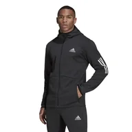 Bluzy męskie - Adidas Męska bluza FZ Hood M, czarna, S - miniaturka - grafika 1