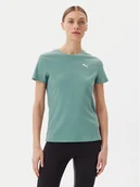 Koszulki i topy damskie - Puma T-Shirt Ess Elevated 685021 Zielony Slim Fit - miniaturka - grafika 1