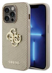 Guess Perforated 4G Glitter do iPhone 15 Pro Max (złoty) - Etui i futerały do telefonów Guess Perforated 4G Glitter do iPhone 15 Pro Max (złoty) - Etui i futerały do telefonów - miniaturka - grafika 1