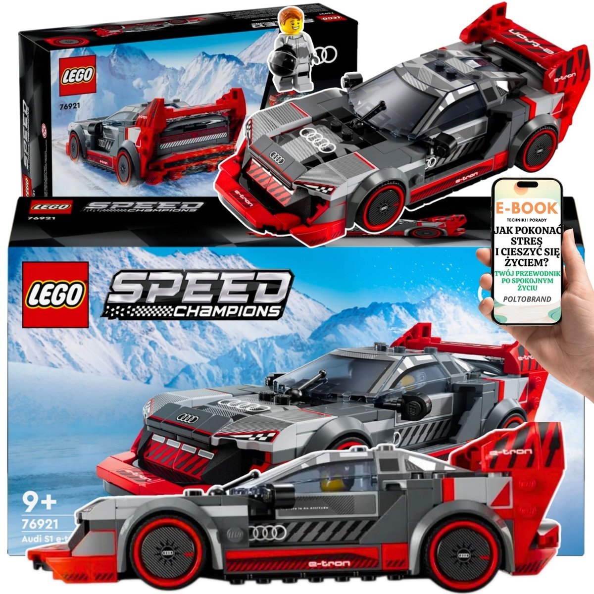 LEGO PREZENT AUTO DLA DZIECKA - WYŚCIGOWE AUDI S1 E-tron (76921) • KLOCKI LEGO NA PREZENT + EBOOK-1