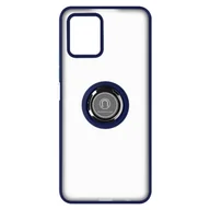 Etui i futerały do telefonów - Vivo Y01 Etui Podstawka wideo z dwóch materiałów z metalicznym pierścieniem, niebieska - miniaturka - grafika 1