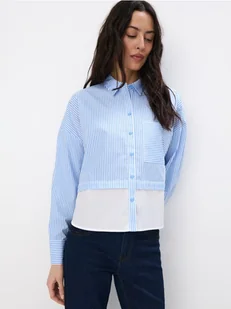 Mohito - Bawełniana koszula w paski - błękitny - Koszule damskie - miniaturka - grafika 1