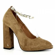 Półbuty damskie - Brązowe czółenka damskie CARINII roz40 - Carinii - miniaturka - grafika 1