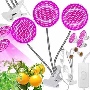 Zestaw 3x Żarówka LED plant Heckermann 200LED 18WLED - 20W + Uchwyt - Pozostałe akcesoria do uprawy roślin - miniaturka - grafika 1