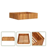 Donice - The Living Store Podwyższona donica ogrodowa 100x100x25 cm - lite drewno akacjowe - Podwyższona Donica - miniaturka - grafika 1