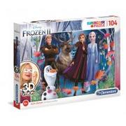Puzzle - Clementoni Puzzle 104 3D Frozen 2 - miniaturka - grafika 1