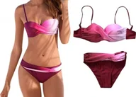 Stroje kąpielowe - Pan i Pani Gadżet Strój kąpielowy tęczowy push up CZERWONY XL - miniaturka - grafika 1