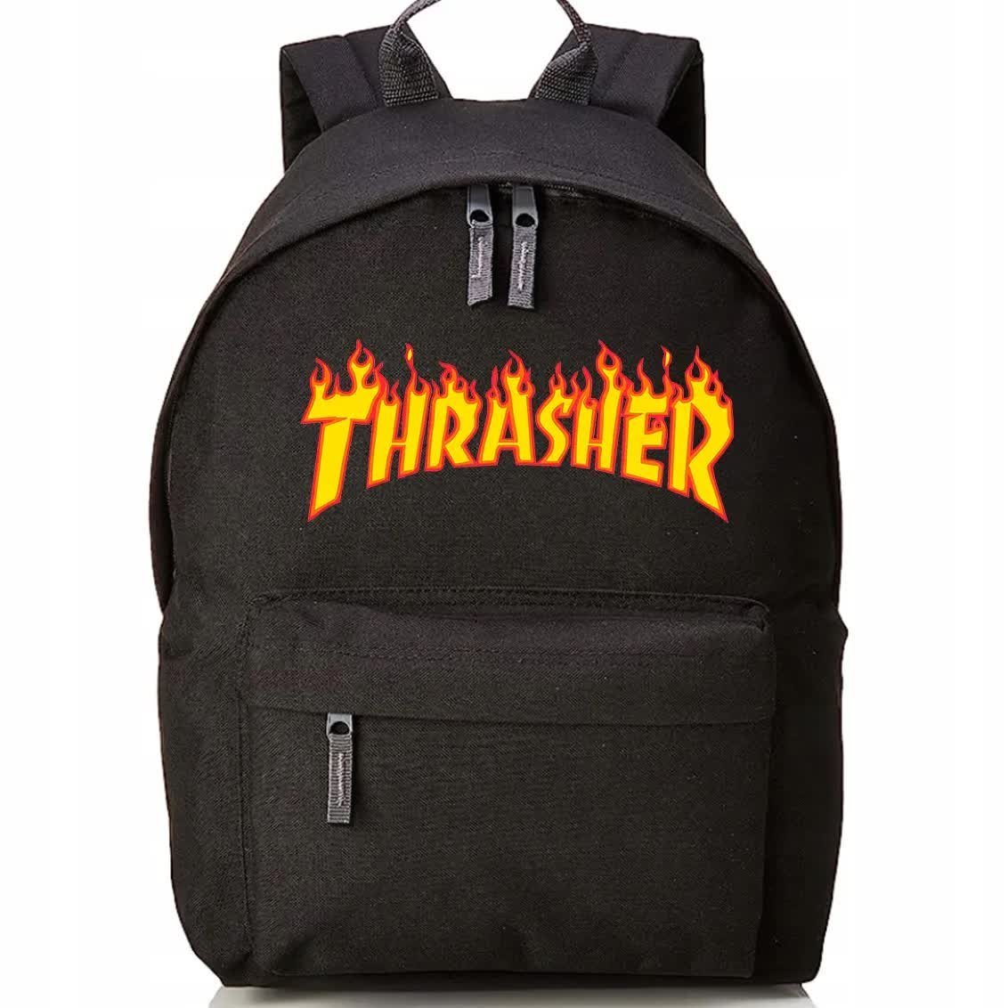 Plecak Szkolny Czarny Zabawne TRASHER Zespoły Koncerty Merch Wzory