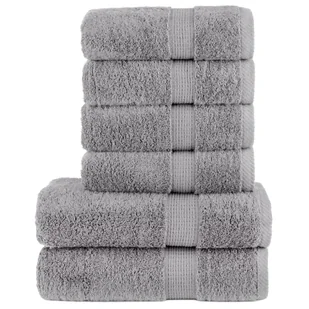 vidaXL 6-cz. zestaw ręczników premium, szary, 600 g/m2, bawełna - Ręczniki - miniaturka - grafika 1