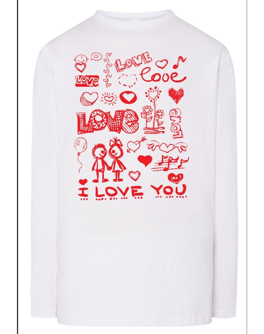 Walentynki Longsleeve nadruk Love Miłość r.L