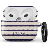 Akcesoria do słuchawek - Etui na słuchawki BURGA Old Money do Apple AirPods 3 Beżowo-niebieski - miniaturka - grafika 1