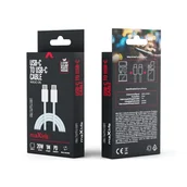 Kable USB - Maxlife Kabel MXUC-06 USB-C - USB-C 1,0 m 20W niebieski nylonowy - miniaturka - grafika 1