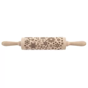 Orion Drewniany wałek z dekorem Płatek śniegu, 38 cm - Pozostałe akcesoria kuchenne - miniaturka - grafika 1
