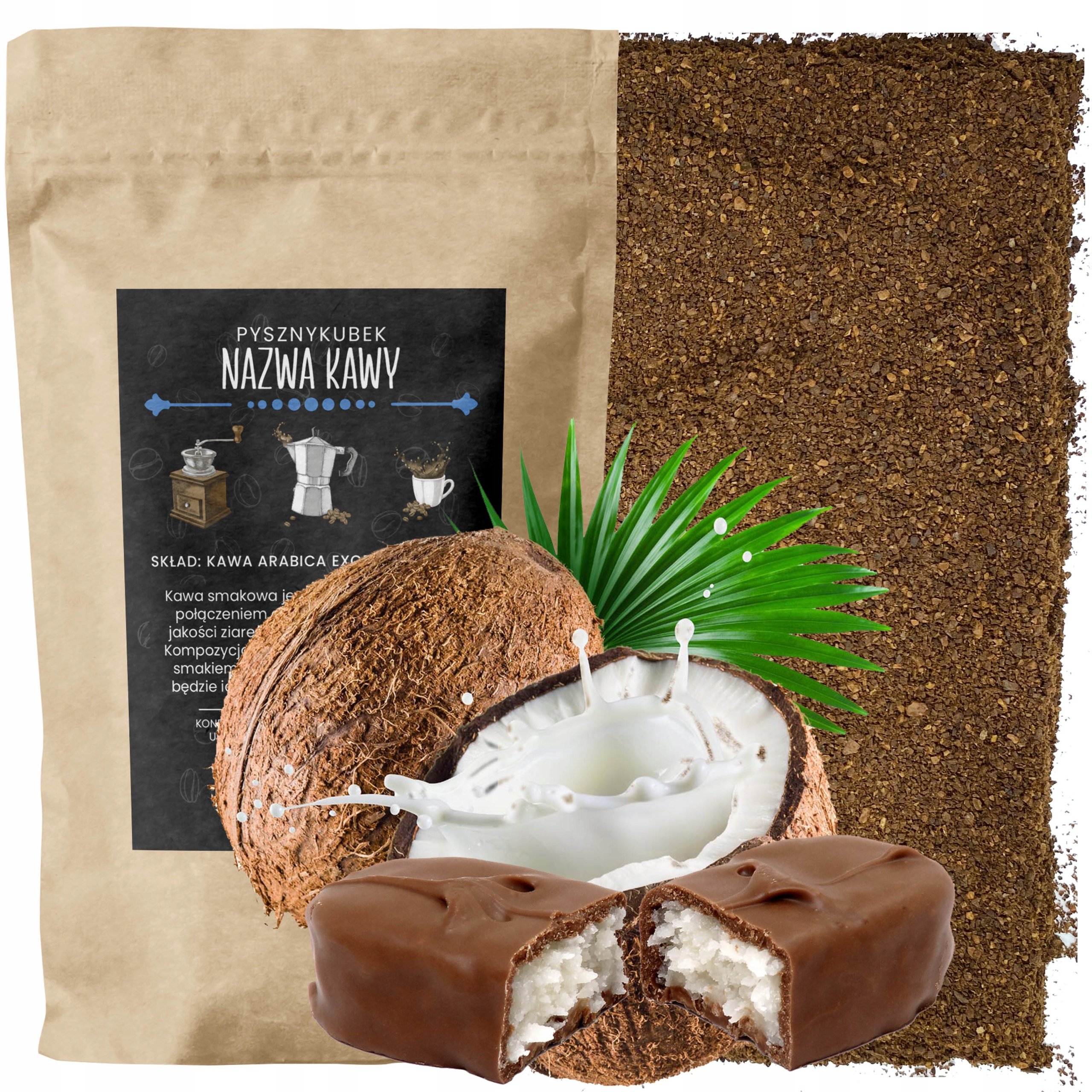 Kawa Mielona smakowa Ala Bounty 1000G 1KG arabica kokos czekolada