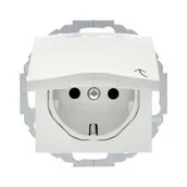 Gniazdka elektryczne - B. Gniazdo Schuko z klapką i z przesłonami styków biały Berker - miniaturka - grafika 1