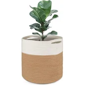 Pozostałe narzędzia ogrodowe - Doniczka 20 cm z podszewką, pleciony bawełniany kosz do przechowywania, osłonka na doniczkę do roślin doniczkowych, doniczka i dekoracja domu - miniaturka - grafika 1