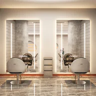 Meble fryzjerskie - Konsola konsoleta fryzjerska barberska kosmetyczna lustro LED 200x100 PRO - miniaturka - grafika 1