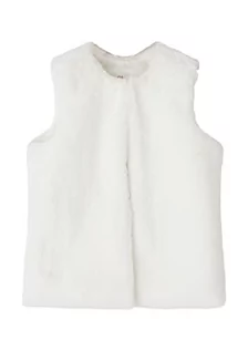 Kurtki i płaszcze dla dziewczynek - s.Oliver Junior kamizelka dziewczęca, biała, 98, biały, 98 cm - grafika 1