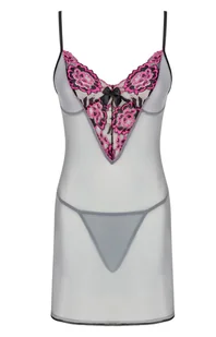 Komplet bielizny koszulka i stringi Sunshine LC 90185, Kolor szaro-różowy, Rozmiar S/M, LivCo Corsetti Fashion - Intymna - Majtki damskie - miniaturka - grafika 1