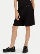 Spodenki damskie - Calvin Klein Szorty materiałowe Punto Milano LVCKSJC21G Czarny Relaxed Fit - miniaturka - grafika 1