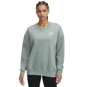 Bluzy damskie - Damska bluza dresowa nierozpinana bez kaptura Under Armour UA Icon Fleece OS Crew - zielona - miniaturka - grafika 1