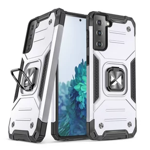 Wozinsky Ring Armor pancerne hybrydowe etui pokrowiec + magnetyczny uchwyt Samsung Galaxy S22+ (S22 Plus) srebrny - Etui i futerały do telefonów - miniaturka - grafika 1