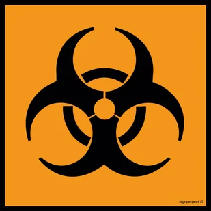LA007 SUBSTANCJA STWARZAJĄCA ZAGROŻENIE BIOLOGICZNE, FN - FOLIA SAMOPRZYLEPNA; (100X100MM) - Systemy ekspozycyjne i znaki informacyjne - miniaturka - grafika 1