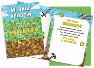 Kartki okolicznościowe i zaproszenia - Kartka urodzinowa z kopertą na urodziny Piksele - miniaturka - grafika 1