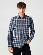 Koszule męskie - WRANGLER 1 PKT INDIGO SHIRT NAVY 112357226 L - miniaturka - grafika 1
