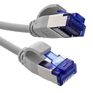Kable miedziane - InLine® 74955 kabel krosowy Slim, Cat.6A, S/FTP, TPE (LSZH) elastyczny, PoE, miedź (CU), LAN, Ethernet, kabel sieciowy, RJ45 Gigabit, szary, 0,5 m - miniaturka - grafika 1
