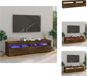 Szafki RTV - vidaXL Szafka pod TV z oświetleniem LED 2 szt. Dąb wędzony 75x35x40 cm - Meble TV - miniaturka - grafika 1