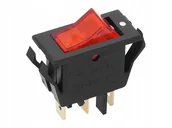 Akcesoria motoryzacyjne - Przełącznik kołyskowy podświetlany czerwony 15A 3 pin 2 pozycje - miniaturka - grafika 1