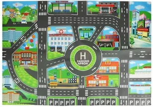 Mata z miastem drogowa dziecięca Zabawka edukacyjna 83x58 cm - Maty edukacyjne - miniaturka - grafika 1