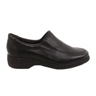 Mokasyny damskie - Caprice buty wsuwane damskie 24350 tegość H czarne - grafika 1
