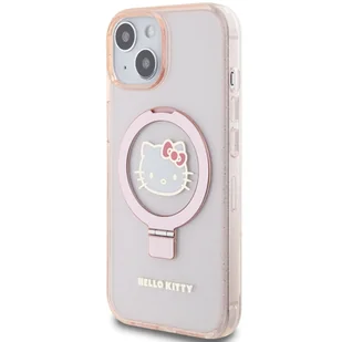 Oryginalne Etui IPHONE 13 / 14 / 15 Hello Kitty Hardcase Ring Stand Glitter Electrop Logo MagSafe (HKHMP15SHRSGEP) różowe - Etui i futerały do telefonów - miniaturka - grafika 13