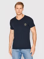 Koszulki męskie - Versace T-Shirt Scollo AUU01004 Granatowy Regular Fit - miniaturka - grafika 1