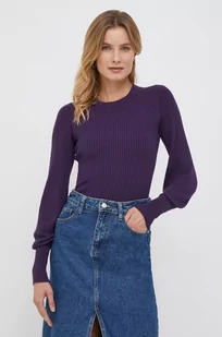 Joop! sweter damski kolor fioletowy lekki - Swetry damskie - miniaturka - grafika 1