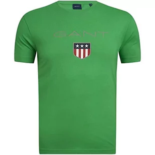 GANT Męski t-shirt Shield SS, MID Green, standardowy, Mid Green, XXL - Koszulki męskie - miniaturka - grafika 1